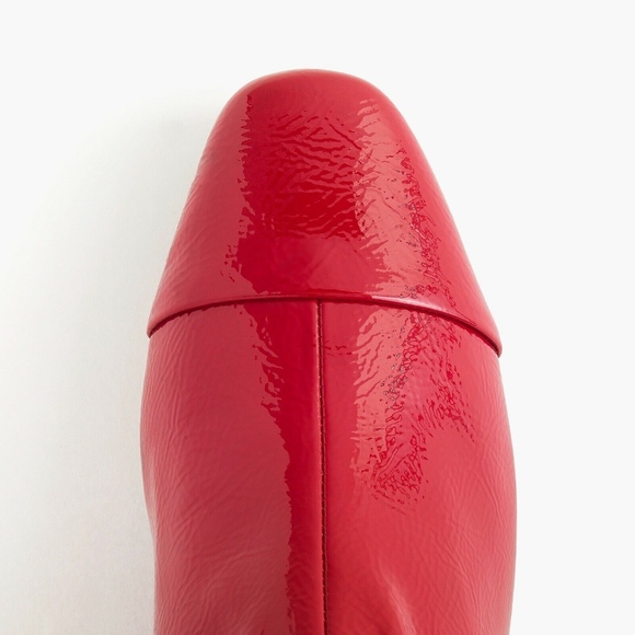 New JCREW Cap-toe Ankle Boots Red Patent Leather - Picture 3 of 4